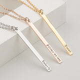 Vertical Bar Necklace-Old English Name Necklace-Skinny Vertical Name Necklace