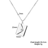 Diamond Envelope Necklace Titanium Steel Chain Pendant