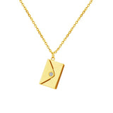 Diamond Envelope Necklace Titanium Steel Chain Pendant