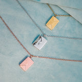 Diamond Envelope Necklace Titanium Steel Chain Pendant
