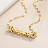 Personalized Double Layer Projection Photo Necklace with Sunflower Chain