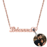 Personalized Double Layer Projection Photo Necklace with Sunflower Chain