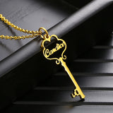 Personalized Women Key Necklace Stainless Steel Pendant