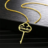 Personalized Women Key Necklace Stainless Steel Pendant