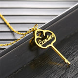 Personalized Women Key Necklace Stainless Steel Pendant