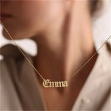 Personalized Nameplate Pendant Necklace Stainless Steel Chain Jewelry