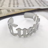 Women Stainless Steel Open Bangle Personalized Adjustable Jewelry