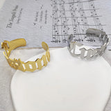 Women Stainless Steel Open Bangle Personalized Adjustable Jewelry