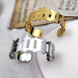 Women Stainless Steel Open Bangle Personalized Adjustable Jewelry