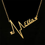 Personalized Heartbeat Graph Letter Pendant Choker