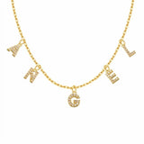 Zircon Necklace Personalized Crystal Name Necklaces Pendant Chain