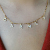 Zircon Necklace Personalized Crystal Name Necklaces Pendant Chain