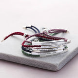 Name Bracelet Women Engraved Letter Stainless Steel Red Rope Bracelet