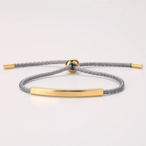 Name Bracelet Women Engraved Letter Stainless Steel Red Rope Bracelet