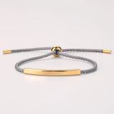Name Bracelet Women Engraved Letter Stainless Steel Red Rope Bracelet