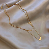 Heart Pendant Necklace 3mm Snake Chain Choker Stainless Steel