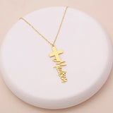 Personalized Name Cross Necklace, Christian Baptism Gift