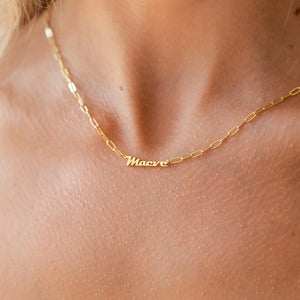 Custom Name Necklace Stainless Steel Link Chain Personalized for Mom