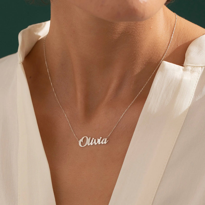 NamePlate Necklace,Custom Name Necklace,Name Necklace Gold