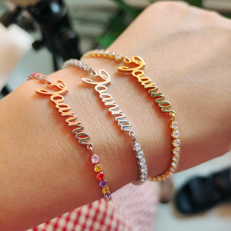 Personalized Zircon Letter Bracelet for Women