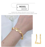 Personalised Letter Stainless Steel Name Bracelet for Women