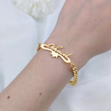 Personalised Letter Stainless Steel Name Bracelet for Women