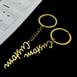 Men Stainless Steel Keychain Letter Nameplate Pendant Jewelry Gift