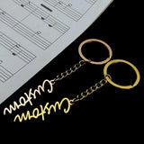 Men Stainless Steel Keychain Letter Nameplate Pendant Jewelry Gift