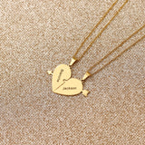 Cupids Arrow Heart Pendant Necklace Valentine Gift for Her