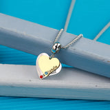 Personalized Heart Pendant Necklace with Birthstone - Valentine Gift