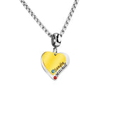 Personalized Heart Pendant Necklace with Birthstone - Valentine Gift