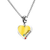 Personalized Heart Pendant Necklace with Birthstone - Valentine Gift