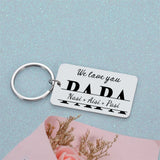 Family Keychain, Personalized Gift for Daddy, Christmas Birthday Present