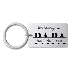 Family Keychain, Personalized Gift for Daddy, Christmas Birthday Present