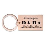 Family Keychain, Personalized Gift for Daddy, Christmas Birthday Present
