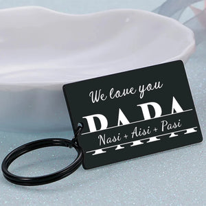 Family Keychain, Personalized Gift for Daddy, Christmas Birthday Present