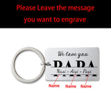 Family Keychain, Personalized Gift for Daddy, Christmas Birthday Present