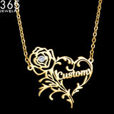 Personalized Name Necklace Birthstone Letters Stainless Steel Jewelry