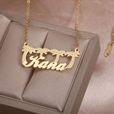 18K Plated Name Pendant Women's Necklace