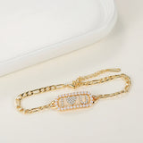 Personalized Stainless Steel Letter Bracelet with Natural Pearls