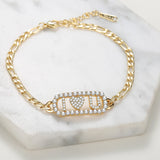 Personalized Stainless Steel Letter Bracelet with Natural Pearls