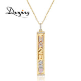 Personalized Letter Copper DIY Slider Pendant Necklace Women