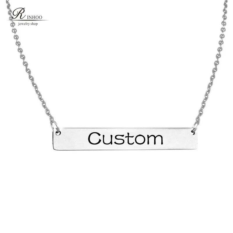 Name Necklace Personalized Engraved Stainless Steel Pendant