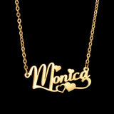Heart Necklace Personalized Stainless Steel Name Pendant Jewelry