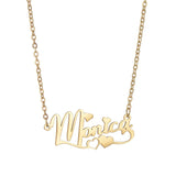 Heart Necklace Personalized Stainless Steel Name Pendant Jewelry