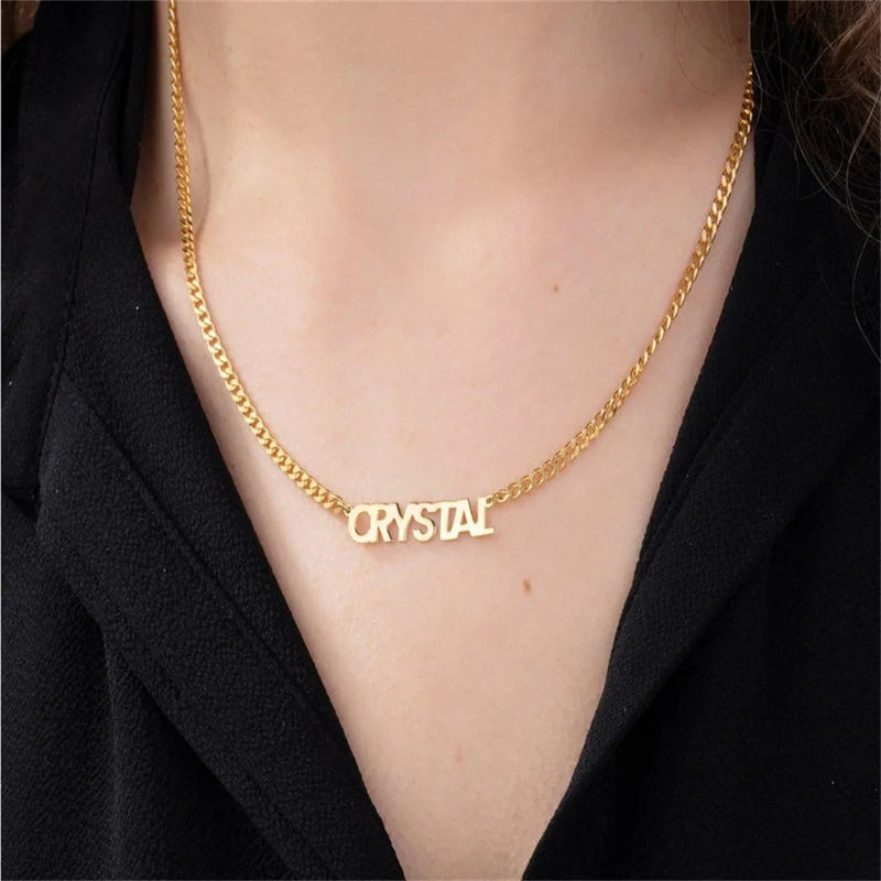 Personalized Name Guban Chain Stainless Steel Necklace for Women