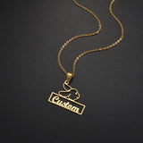 Personalized Rabbit Pendant Necklace Stainless Steel for Baby Girl Birthday