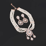 Water Drop Pendant Necklace Pearls Tassels Layered Necklace
