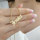 Personalized Name Necklace with Box Chain - Letter Choker Jewelry for Women