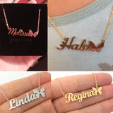 Personalized Name Necklaces With Butterfly Choker for Women Girls Mother